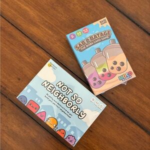 Unopened card games: Not So Neighborly & The Boba Card Game